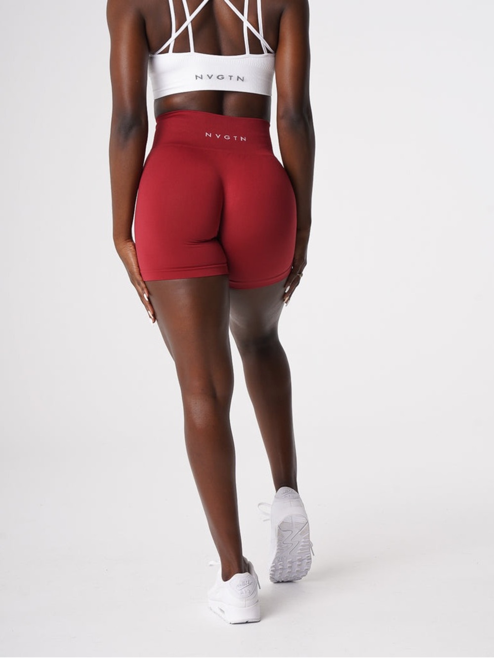 NVGTN High-Waisted Seamless Bike Shorts in Carmine